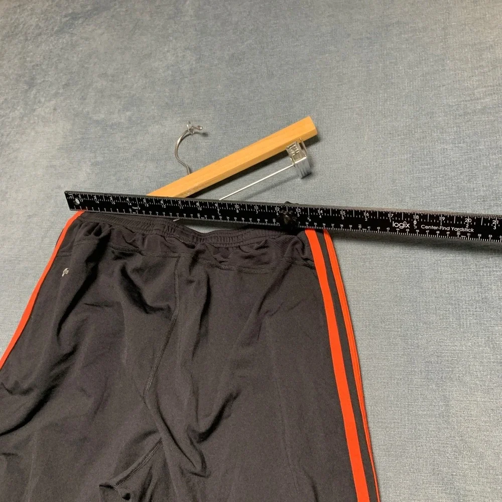 Adidas Climalite Training Pants Mens M Black Red Striped Drawstring Activewear
